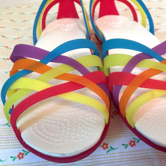 rainbow coloured sandals